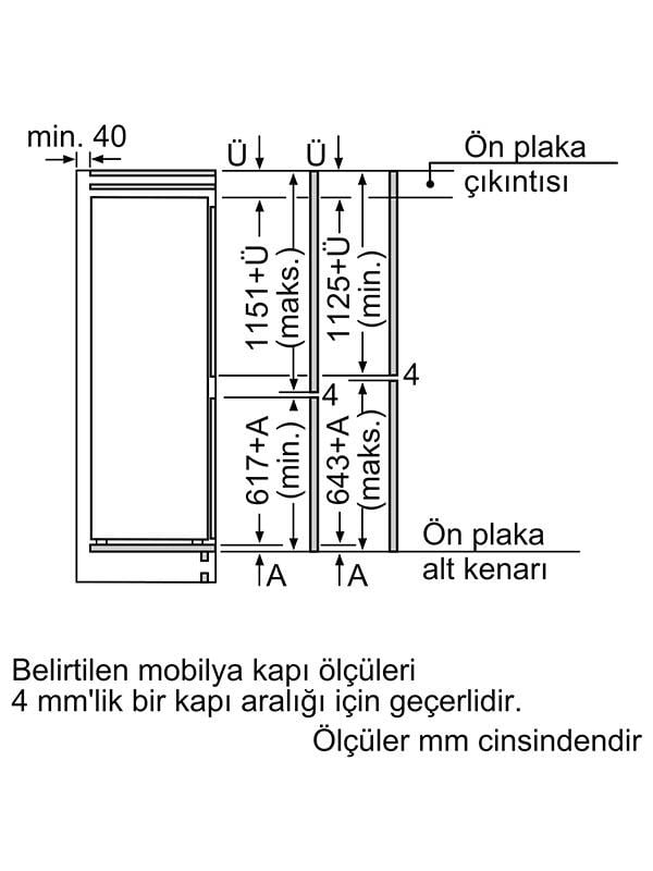 Bosch KIS87AFE0N 272 Lt. Ankastre Buzdolabı Beyaz