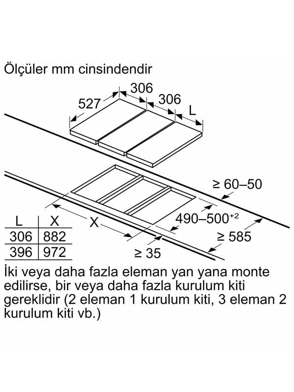 Bosch PKF375CA2E 30 cm Ankastre Elektrikli Domino Ocak Siyah