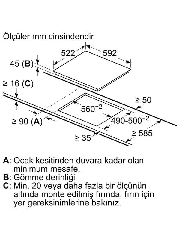 Bosch PKF631FP2E 60 cm Ankastre Elektrikli Ocak Siyah