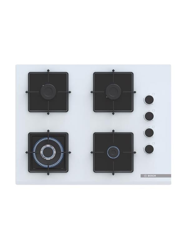 Bosch POH7C2P30O 67 cm Cam Ankastre Gazlı Ocak Beyaz