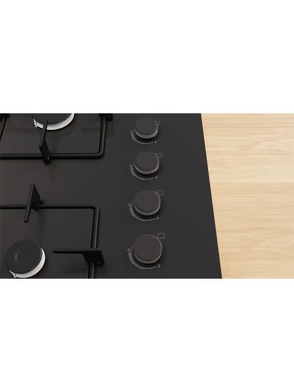 Bosch POH7C6P30O 67 cm Cam Ankastre Gazlı Ocak Siyah