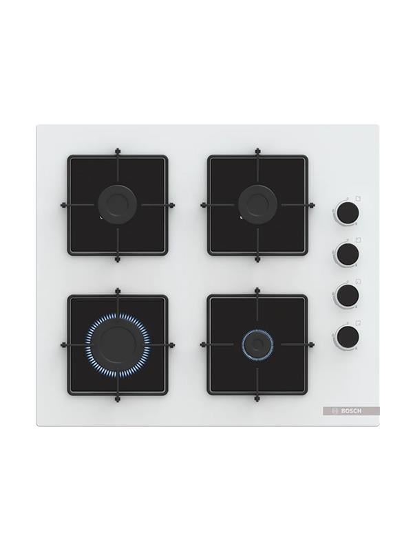 Bosch POP6C2P30O 60 cm Cam Ankastre Gazlı Ocak Beyaz