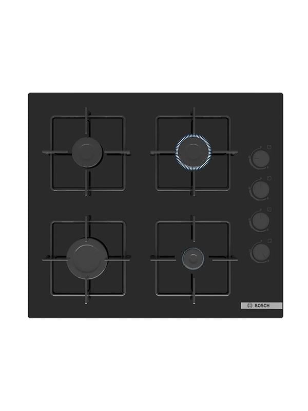 Bosch POP6C6P30L 60 cm Cam Ankastre Gazlı Ocak Siyah