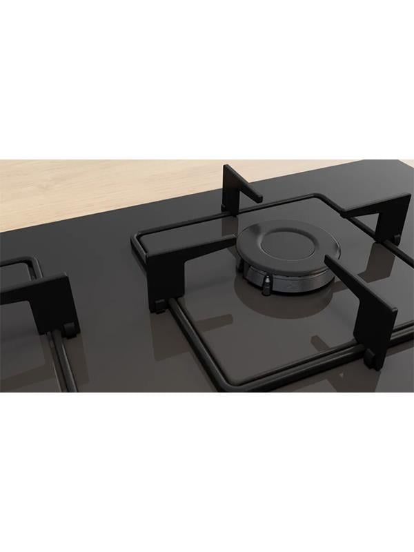 Bosch POP6C6P30O 60 cm Cam Ankastre Gazlı Ocak Siyah