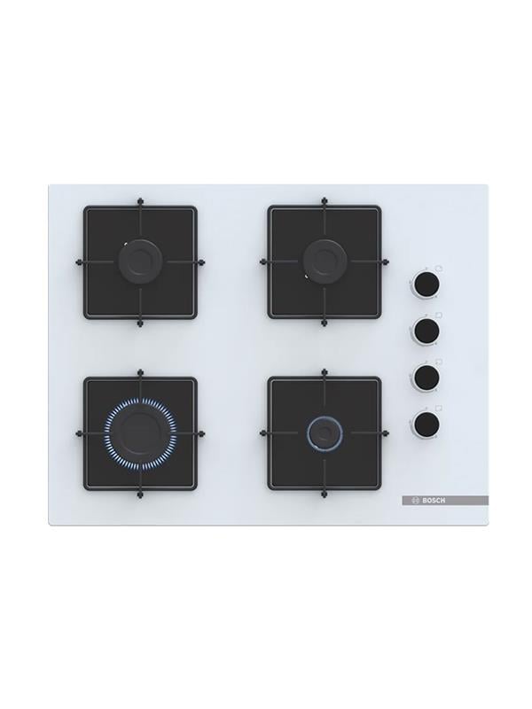Bosch POP7C2P30O 67 cm Cam Ankastre Gazlı Ocak Beyaz