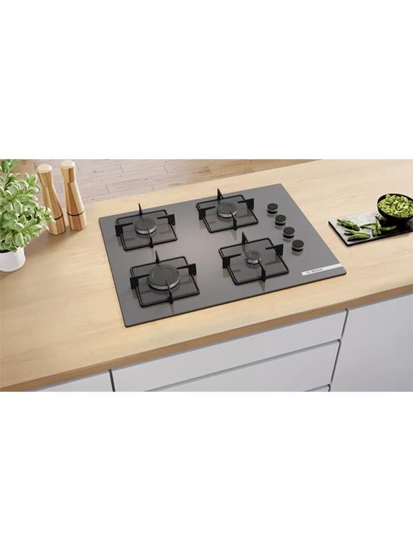 Bosch POP7C9P30O 67 cm Cam Ankastre Gazlı Ocak Antrasit/Gri