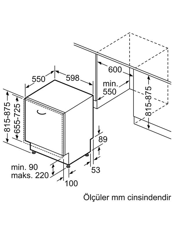 Bosch SMV26DX00T Tam Ankastre Bulaşık Makinesi 60 cm