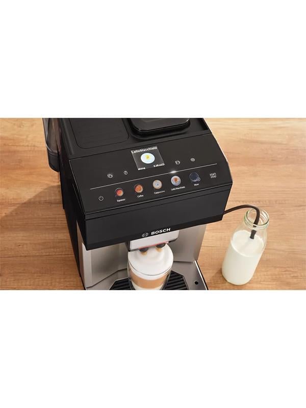 Bosch TPE40307 Tam Otomatik Kahve Makinesi VeroCafe Metalik Inoks Gümüş, Piyano Siyah, Su Tankı