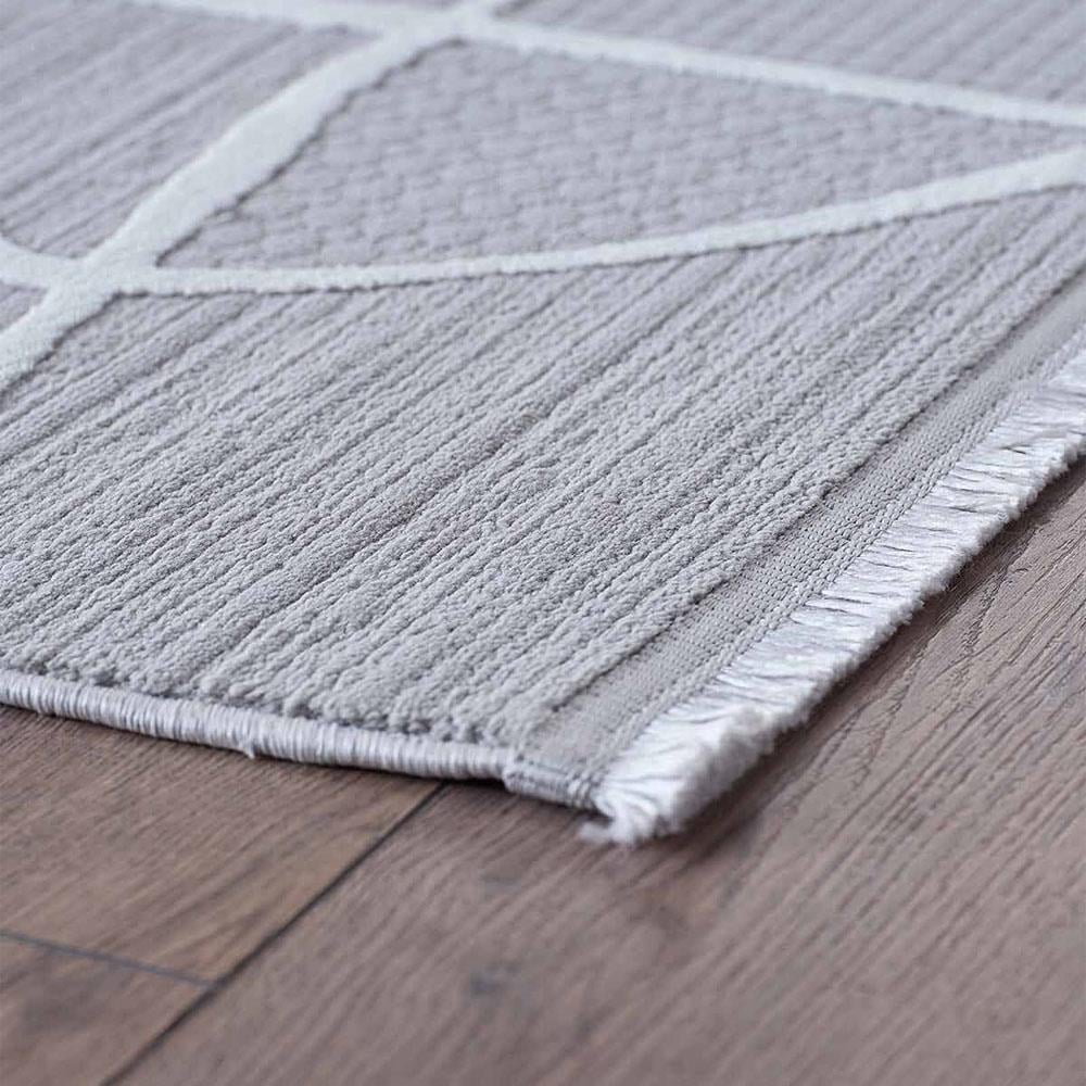 Gümüş Suyu Deco Avior 17180 Geometrik Desenli Halı Gri