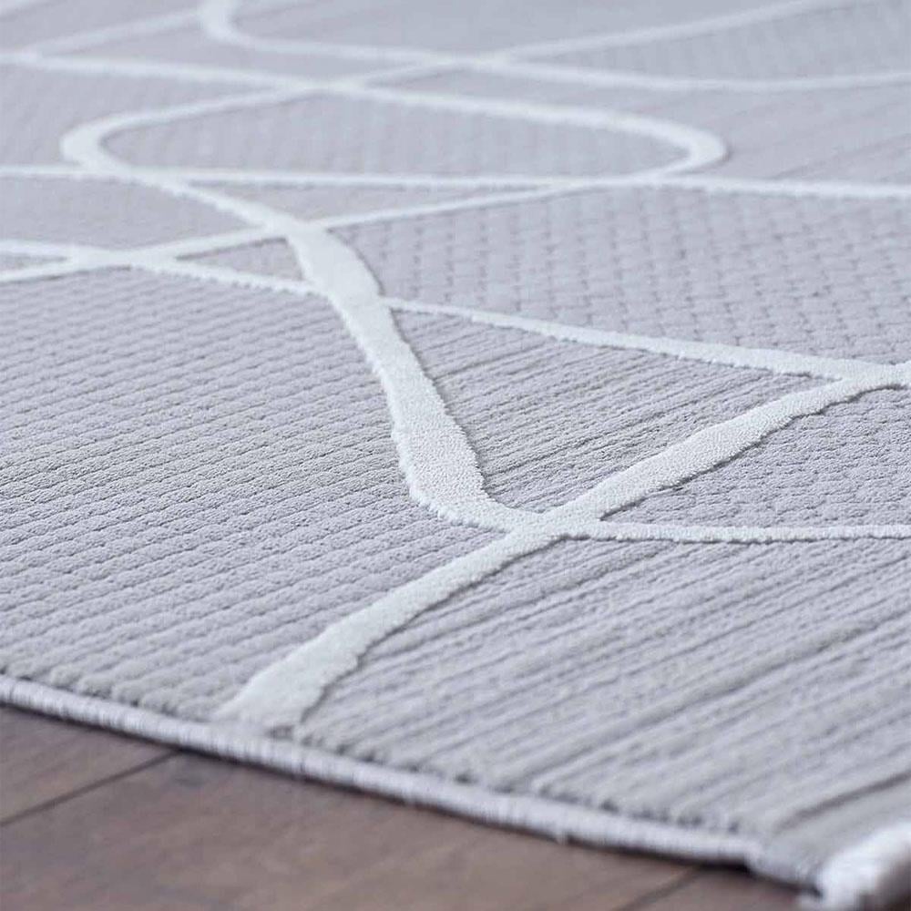 Gümüş Suyu Deco Avior 17180 Geometrik Desenli Halı Gri