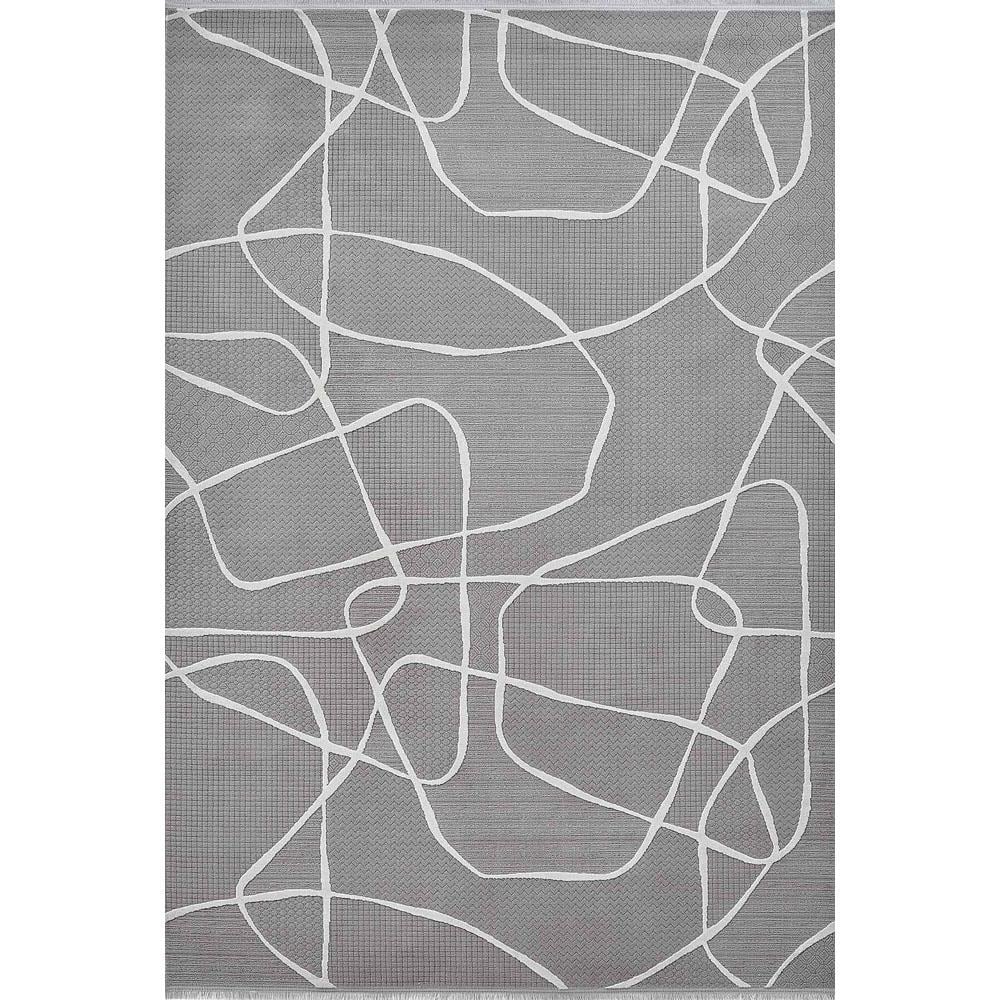 Gümüş Suyu Deco Avior 17180 Geometrik Desenli Halı Gri