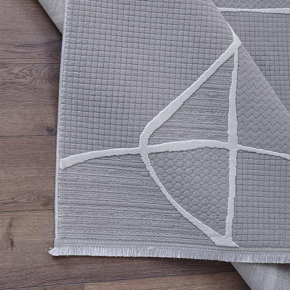 Gümüş Suyu Deco Avior 17180 Geometrik Desenli Halı Gri