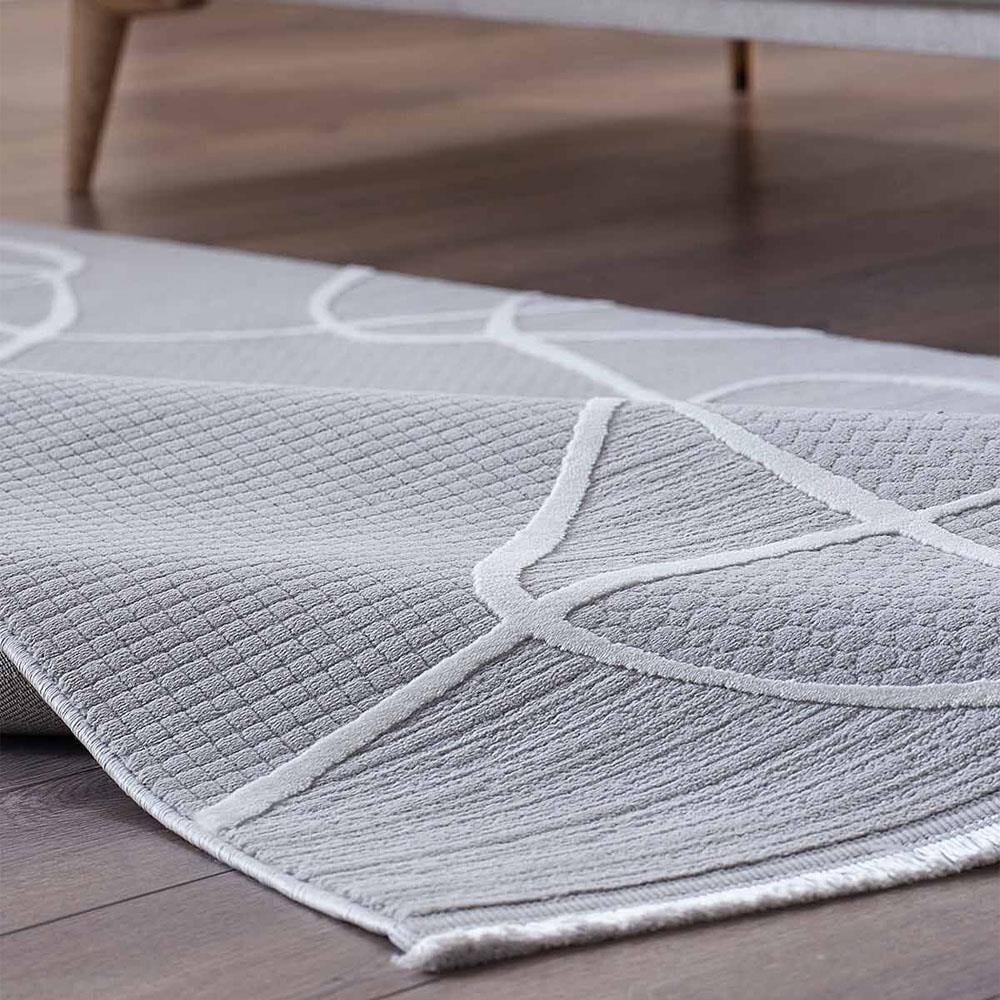 Gümüş Suyu Deco Avior 17180 Geometrik Desenli Halı Gri