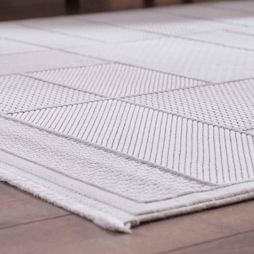 Gümüş Suyu Deco Avior 17612 Krem Geometrik Desenli Halı Krem