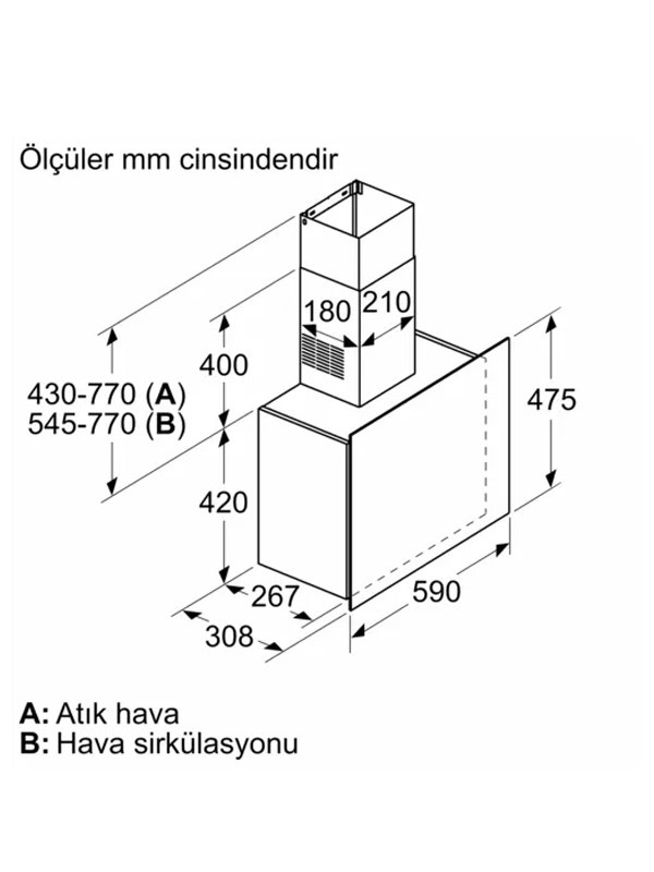 Siemens DWF65AJ20T 60 cm Duvar Tipi Davlumbaz Beyaz