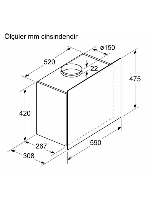 Siemens DWF65AJ20T 60 cm Duvar Tipi Davlumbaz Beyaz