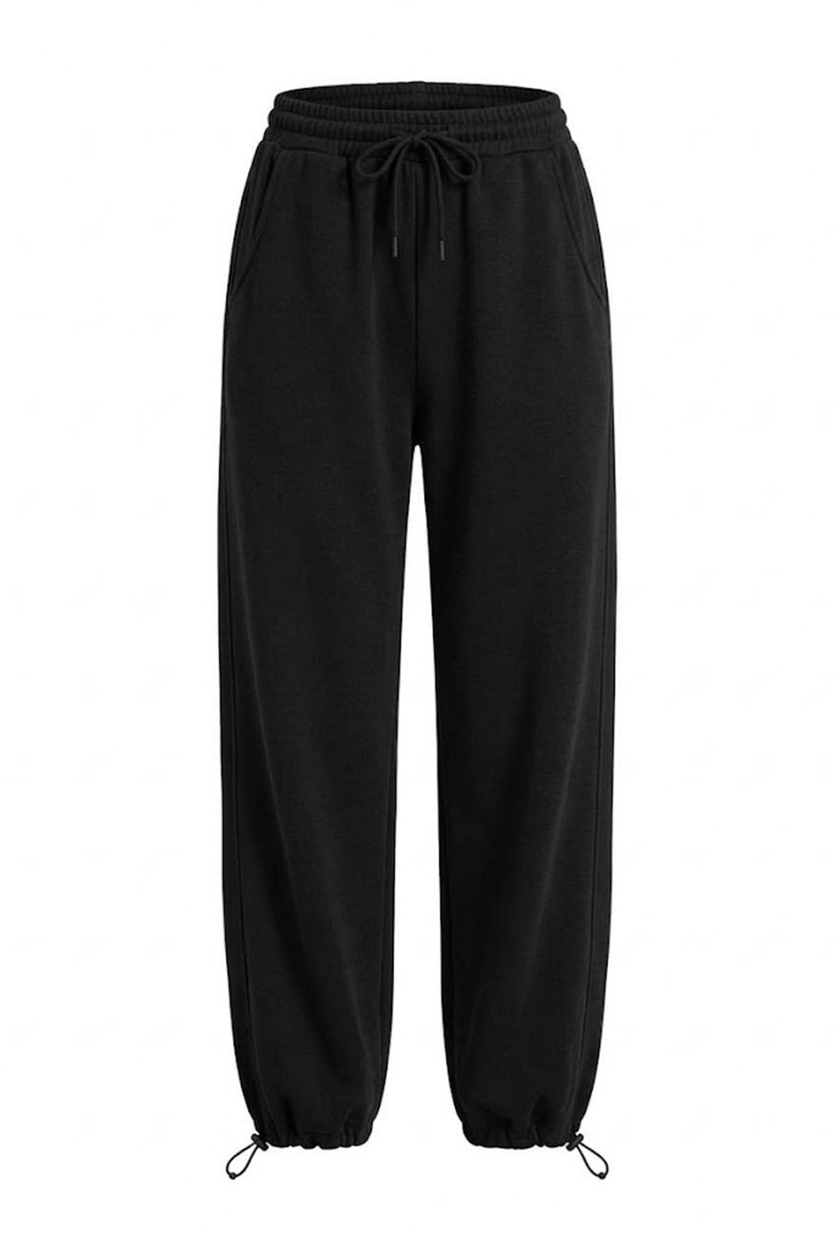 Baggy Stoper Paça Eşofman - Siyah SİYAH