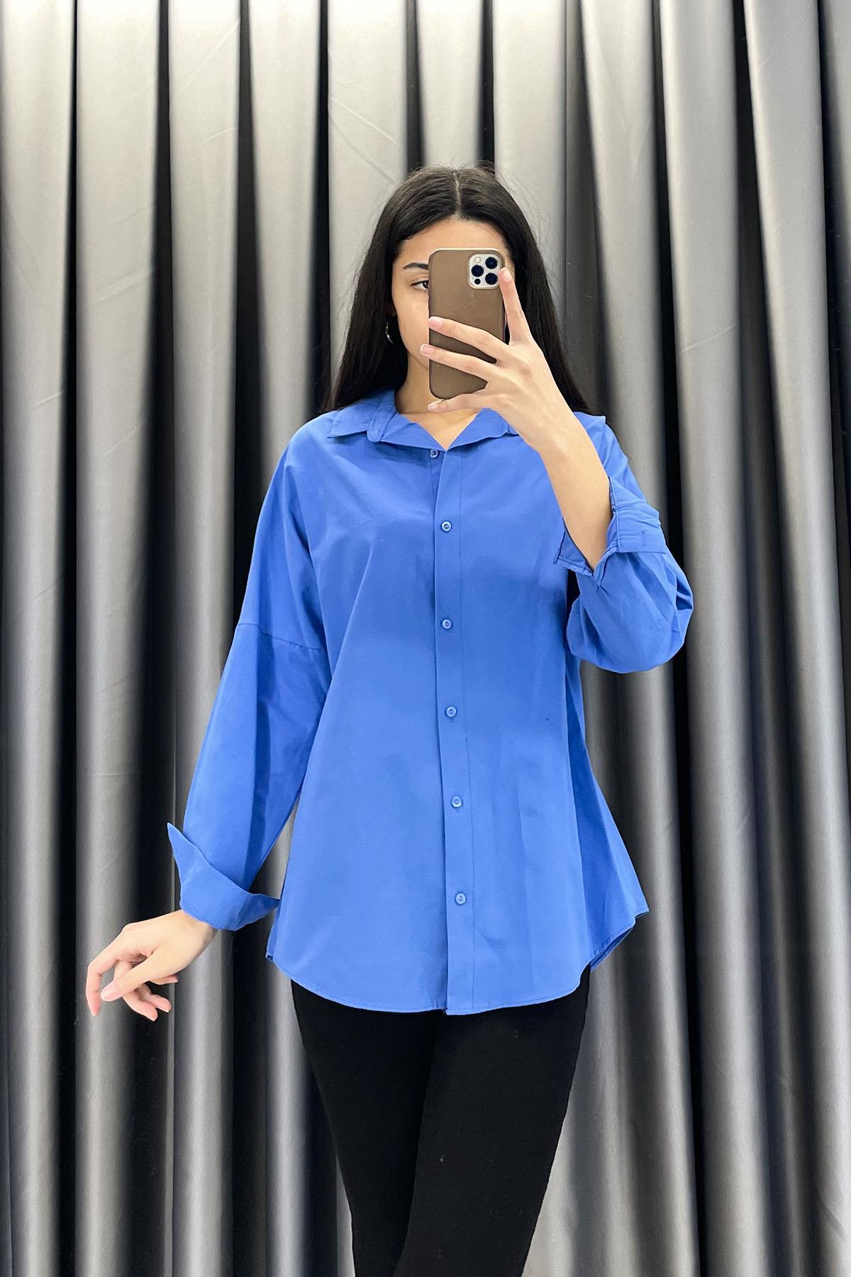 Basic Gömlek - Mavi MAVİ