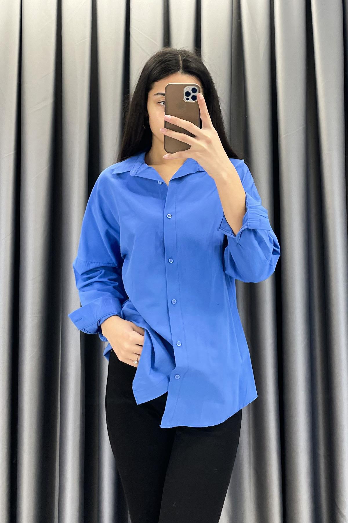 Basic Gömlek - Mavi MAVİ