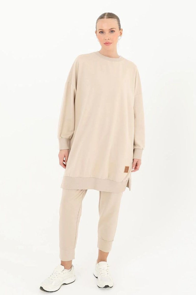 BASİC SWEAT - BEJ BEJ