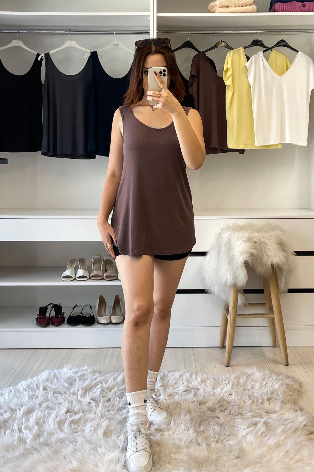 Basic Undershirt-Kahve KAHVE