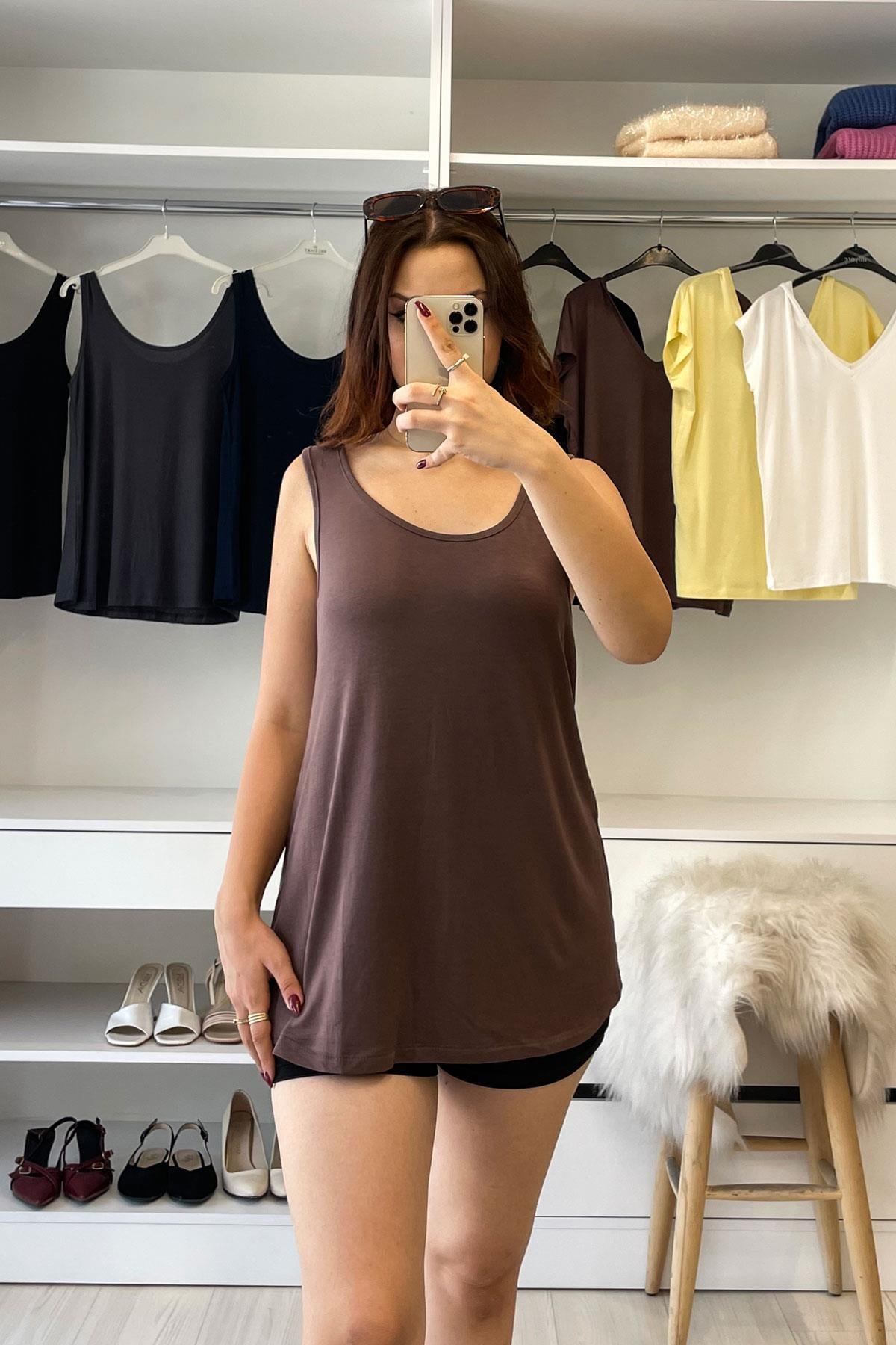 Basic Undershirt-Kahve KAHVE