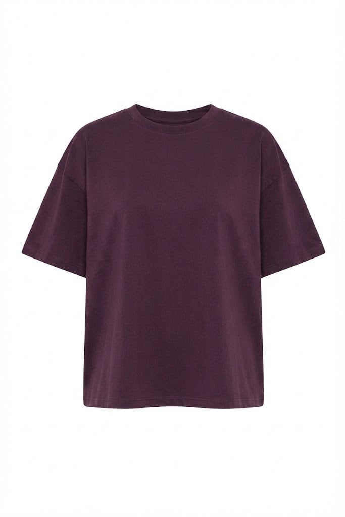 Bisiklet Yaka Oversize T-shirt MÜRDÜM
