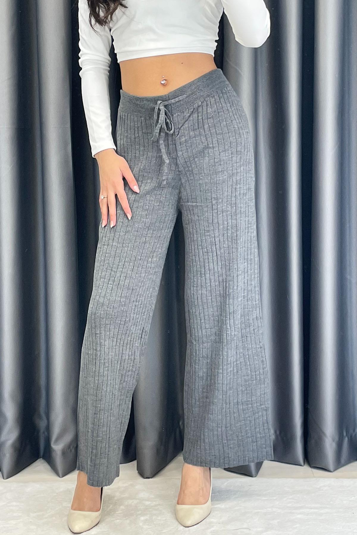 Fitilli Triko Pantolon - Antrasit ANTRASİT