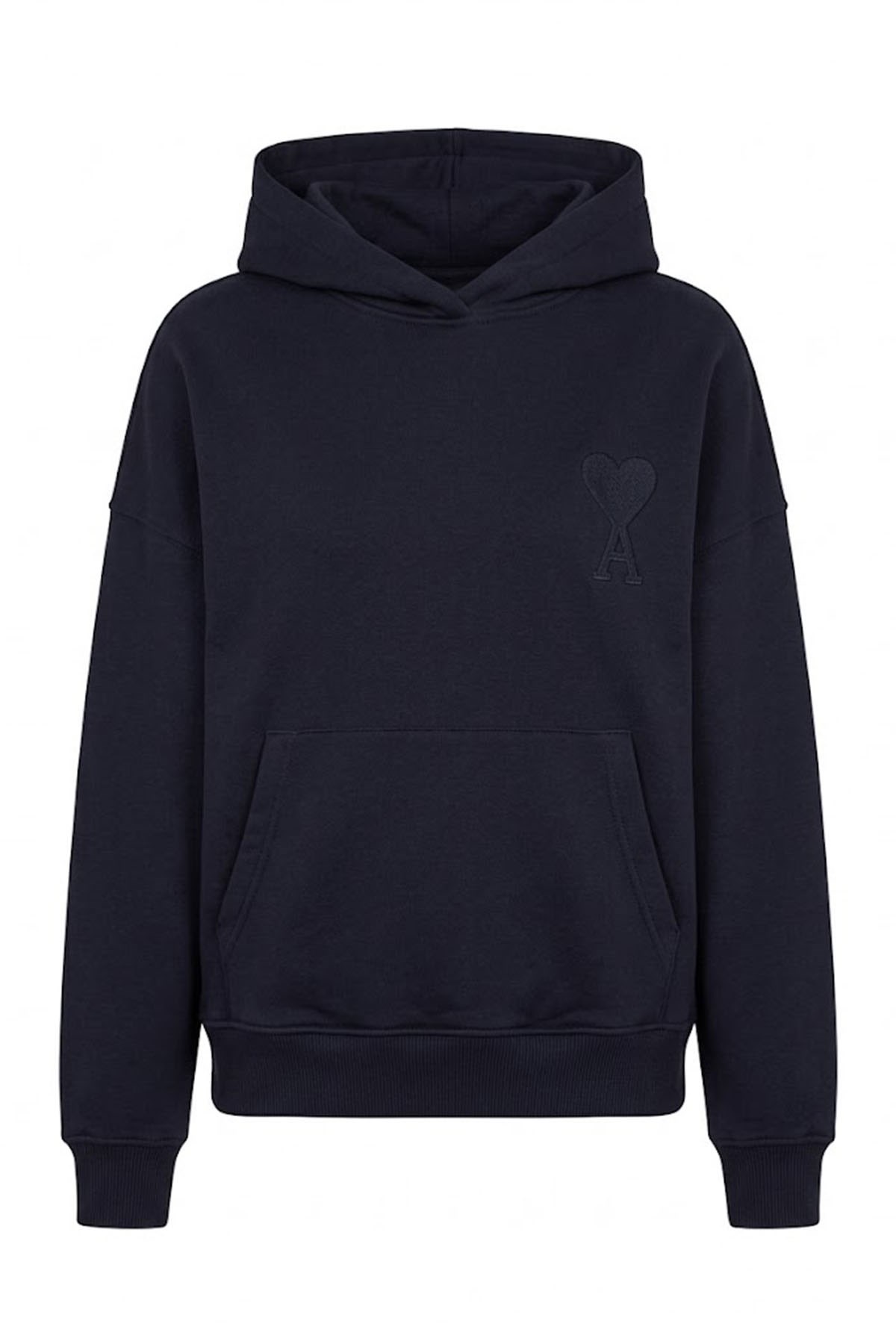 Kalp Kabartmalı Kapüşonlu Sweat - Lacivert LACİVERT
