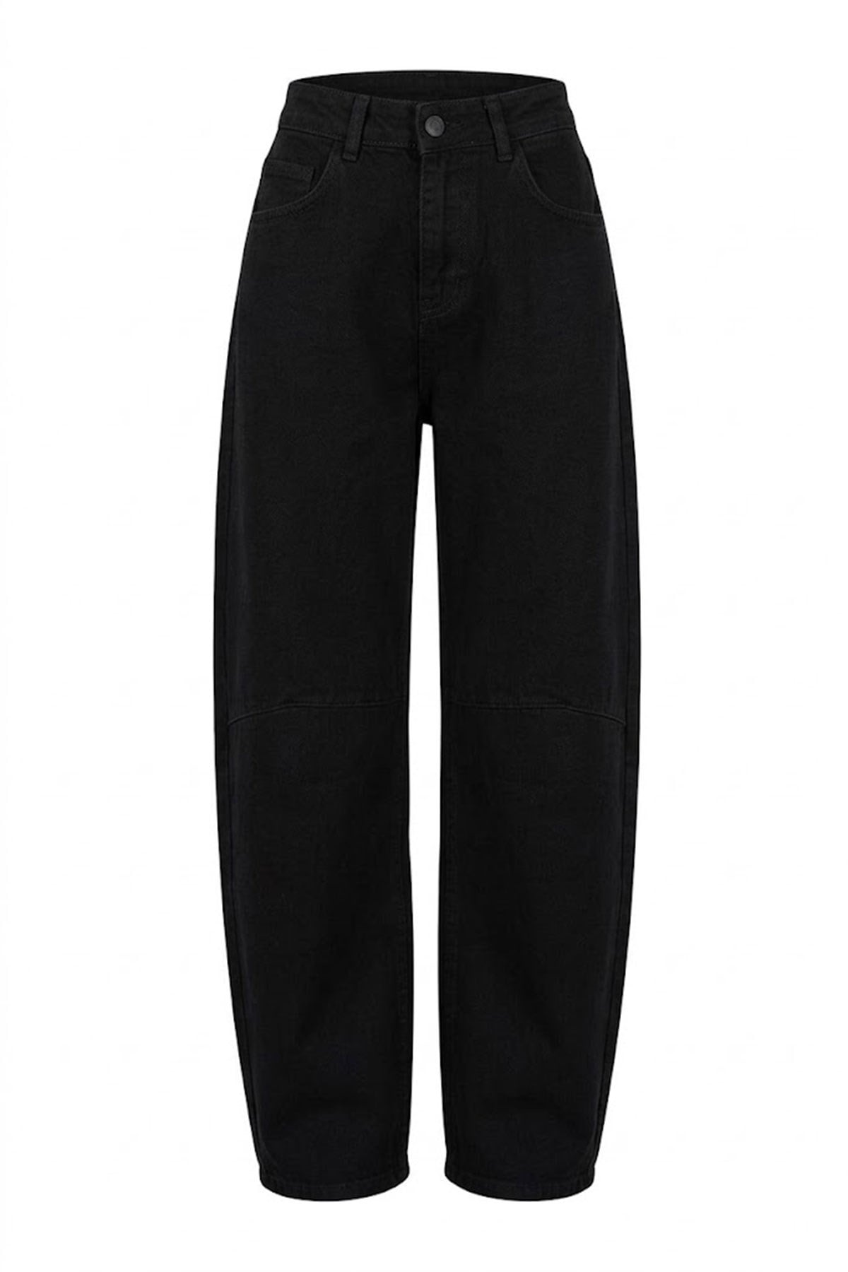 Kendinden Kemerli Baggy Jean - Siyah SİYAH