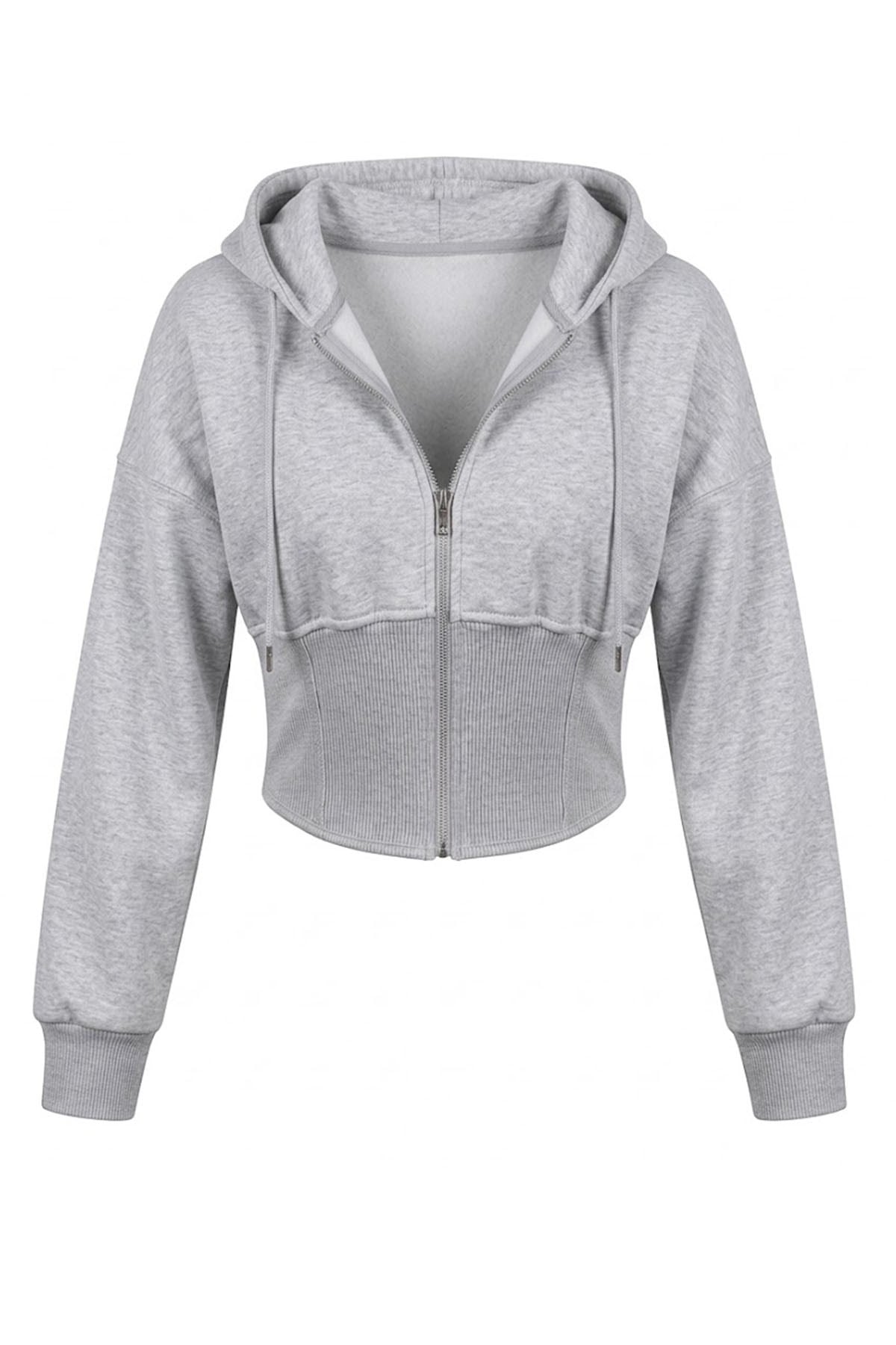 Korse Manşet Crop Ceket GRİ