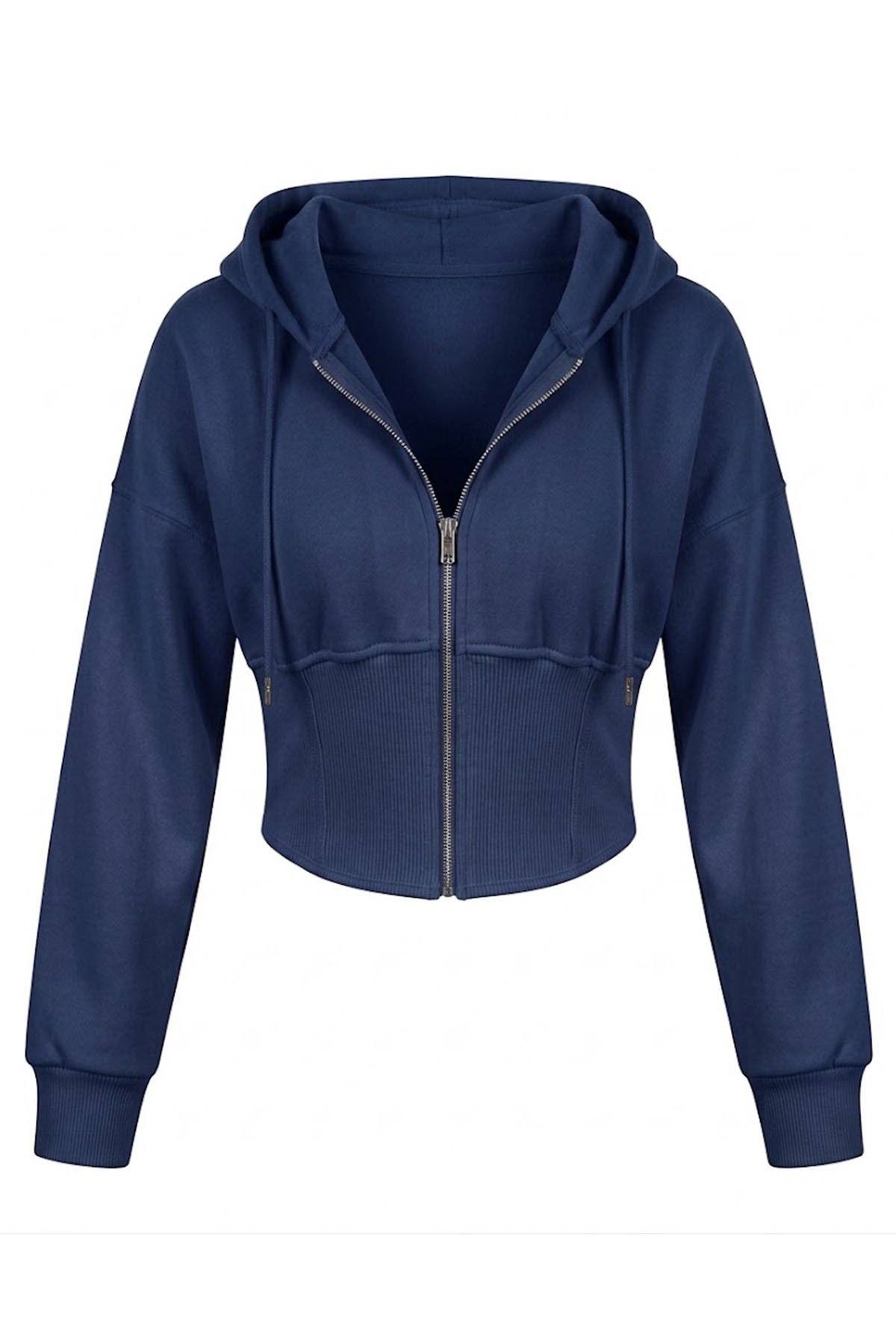 Korse Manşet Crop Ceket LACİVERT