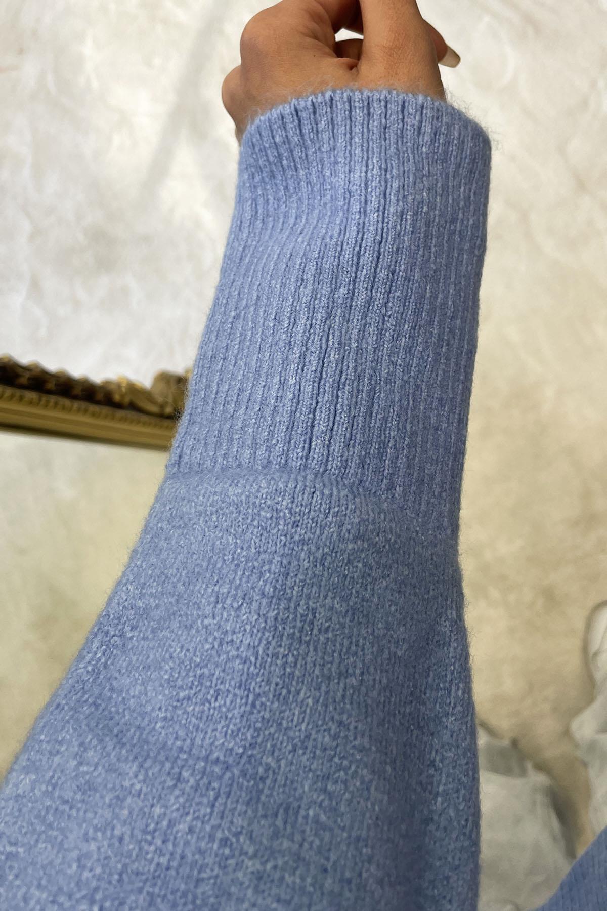 Orijinal Marka Bisiklet Yaka Basic Kazak-Bebe Mavi Bebe Mavi