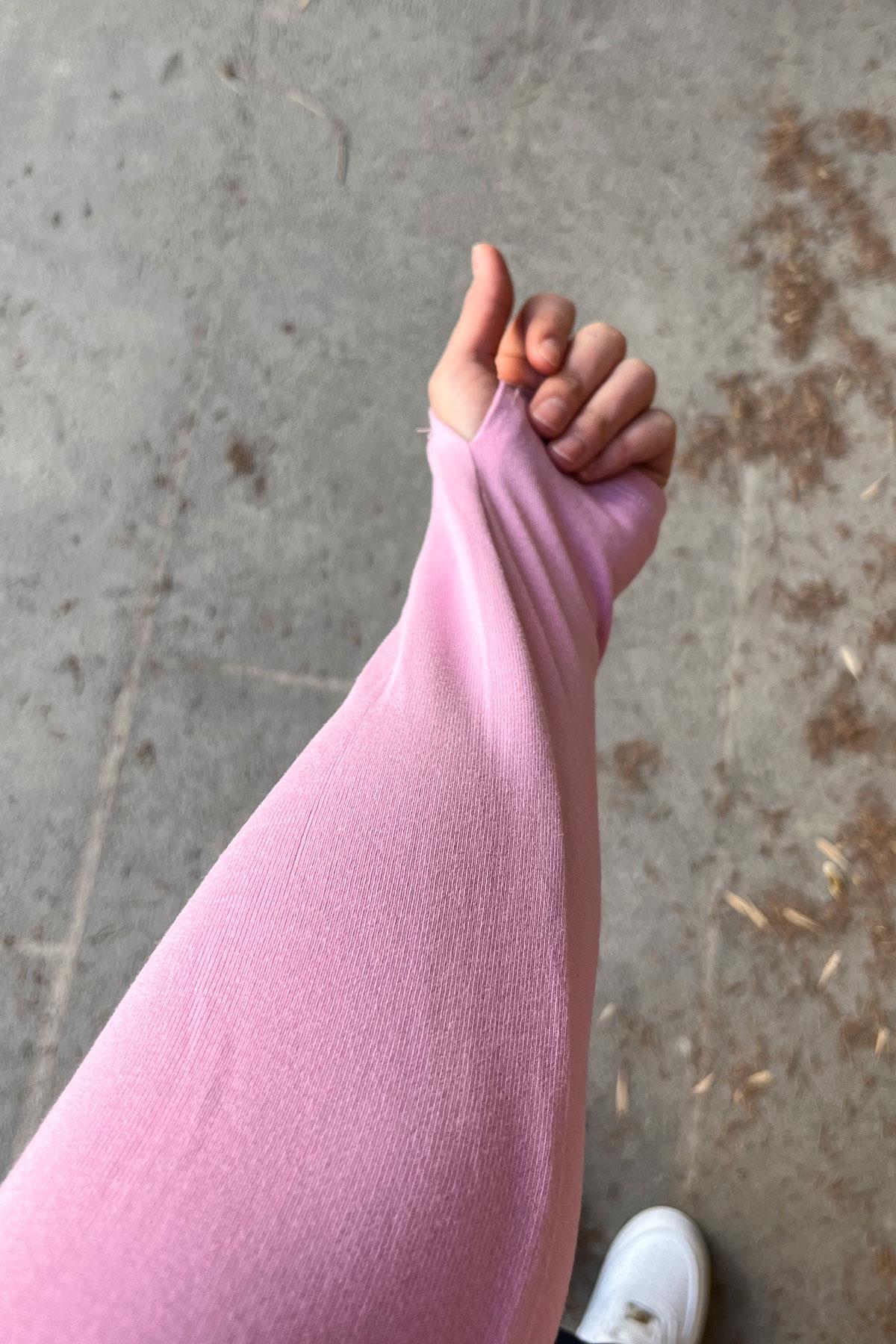 Orjinal Marka Uzun Kol Basic Bluz - Pembe PEMBE