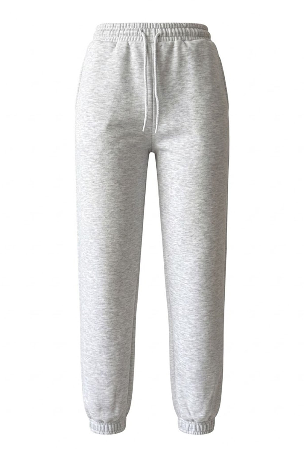 Paça Lastikli Basic Eşofman - Gri GRİ