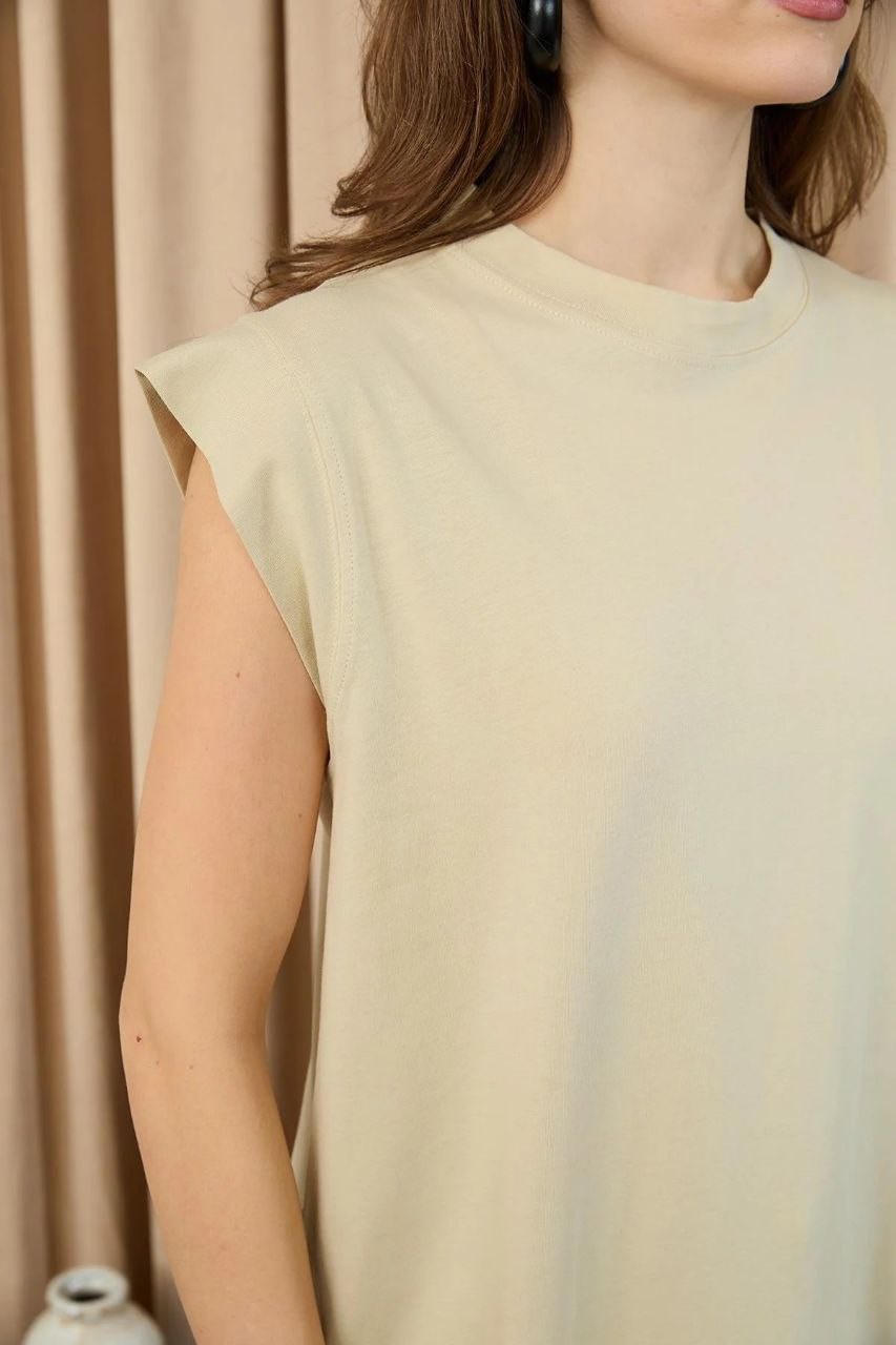 Sıfır Kol Basic Bluz - Bej BEJ