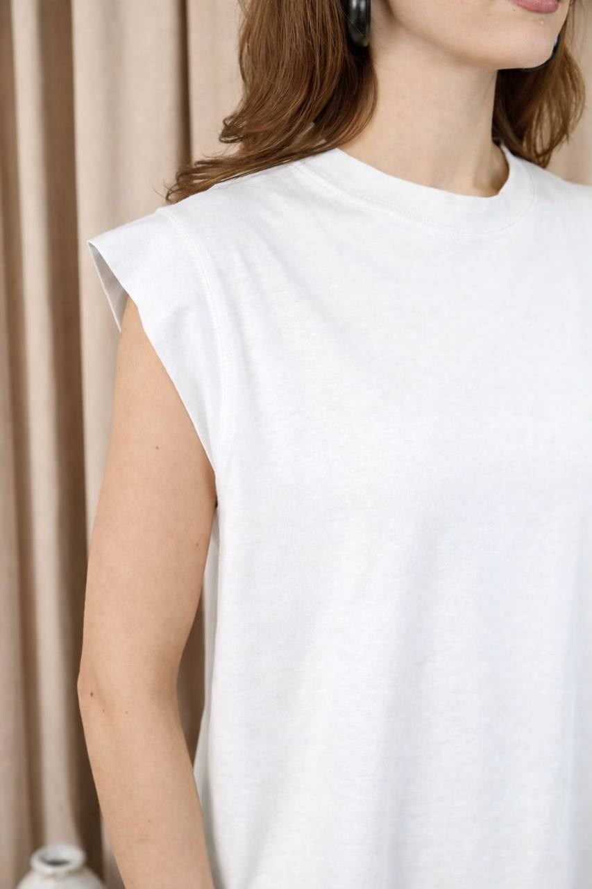 Sıfır Kol Basic Bluz - Ekru EKRU