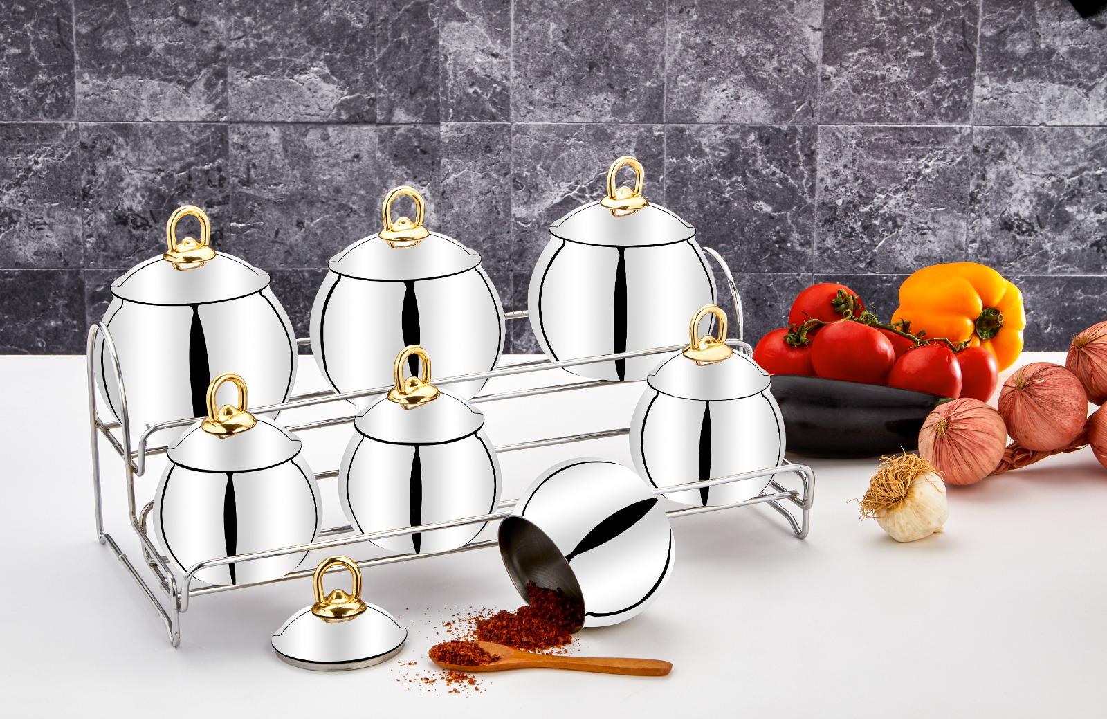 Rooz Asya 15 Parça Baharat Takımı Sade Gold