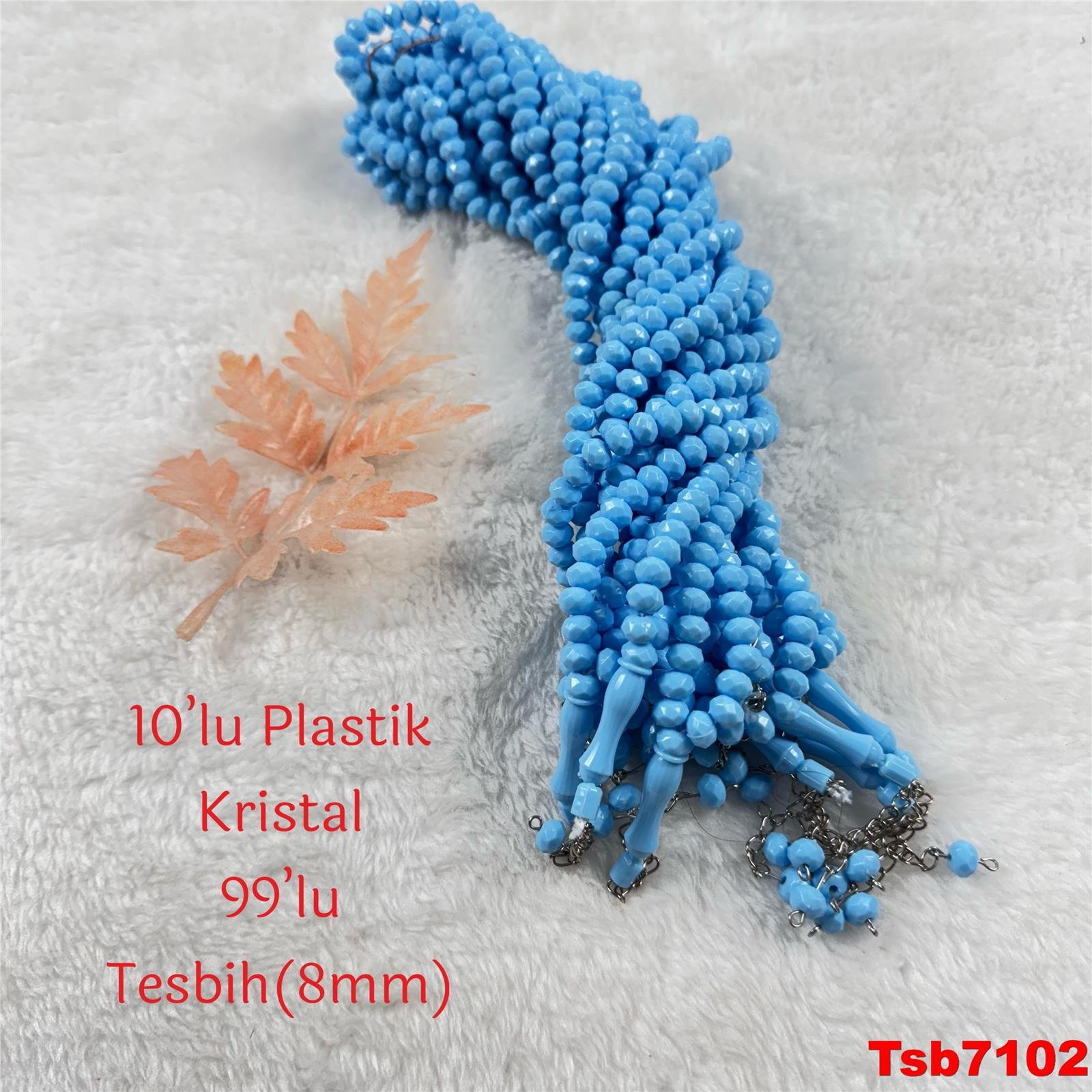 10'lu Kristal Plastik 99luk Tesbih (8mm)
