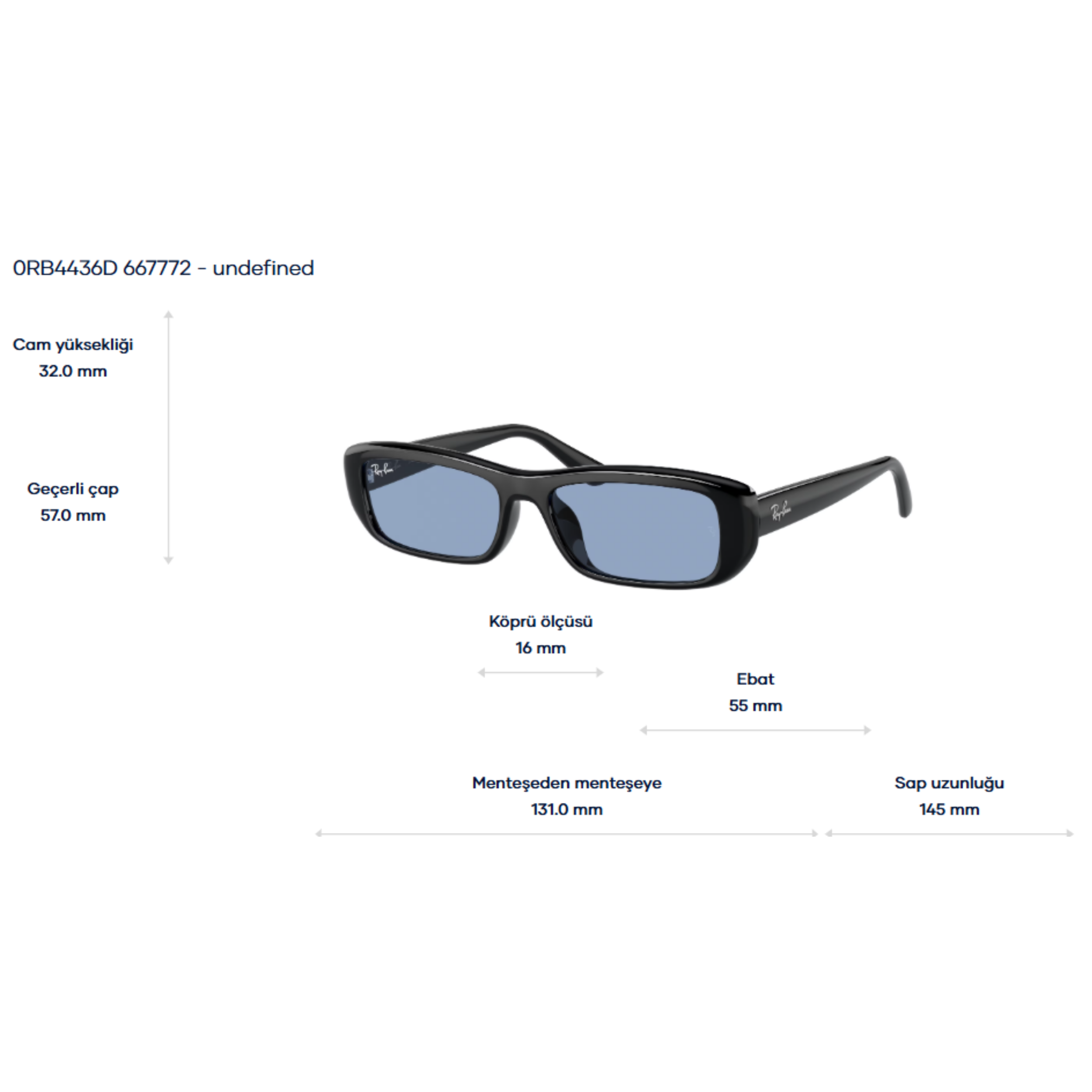 RAY-BANKadın Güneş GözlüğüRAY-BAN 4436D 667772 55 G