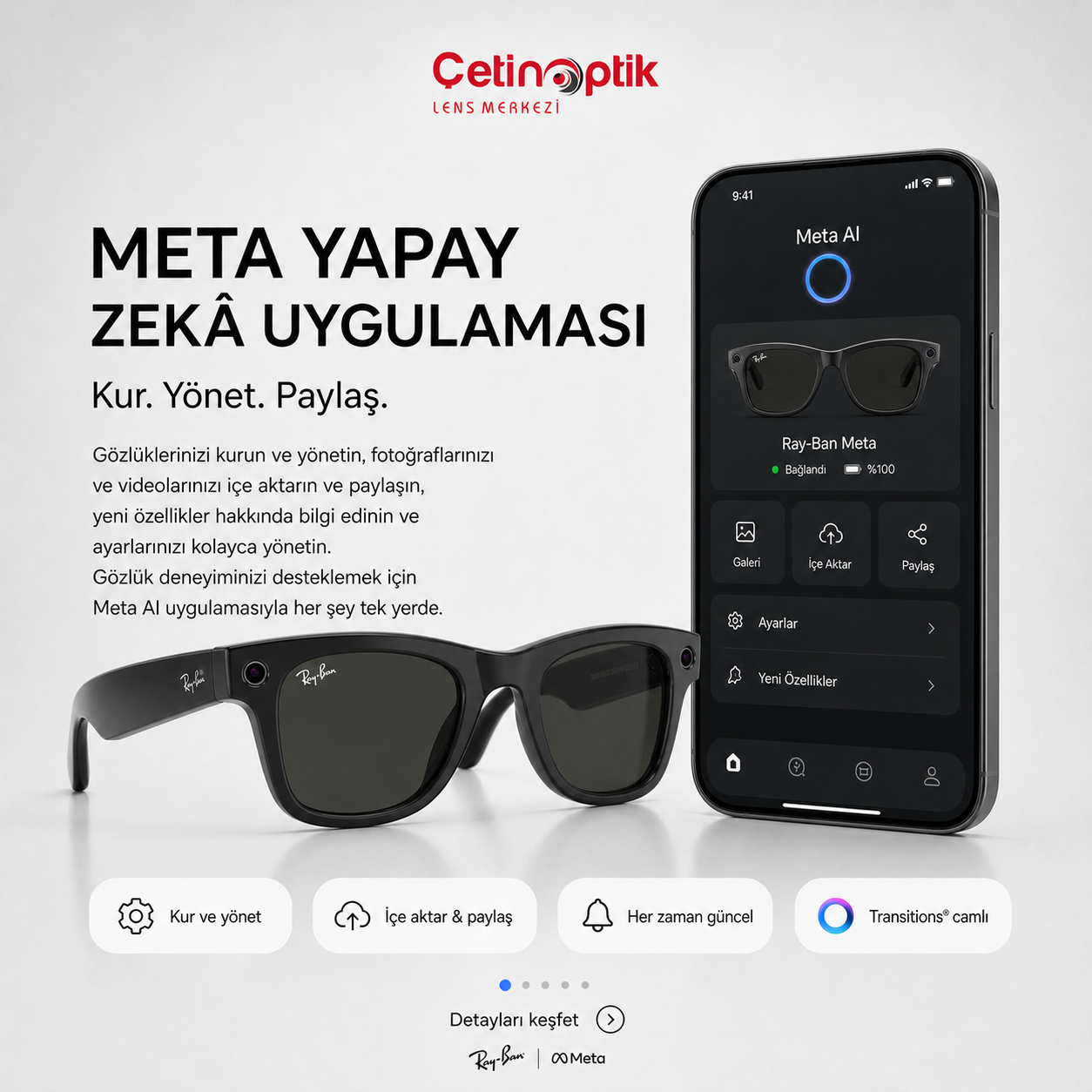 RAY-BANPreminum Güneş GözlüğüRAY-BAN RBMeta(Gen2) RW4012 601/1M53 53-22 G