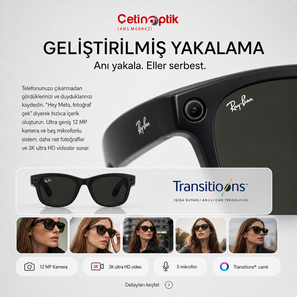 RAY-BANPreminum Güneş GözlüğüRAY-BAN RBMeta(Gen2) RW4012 601/1M53 53-22 G