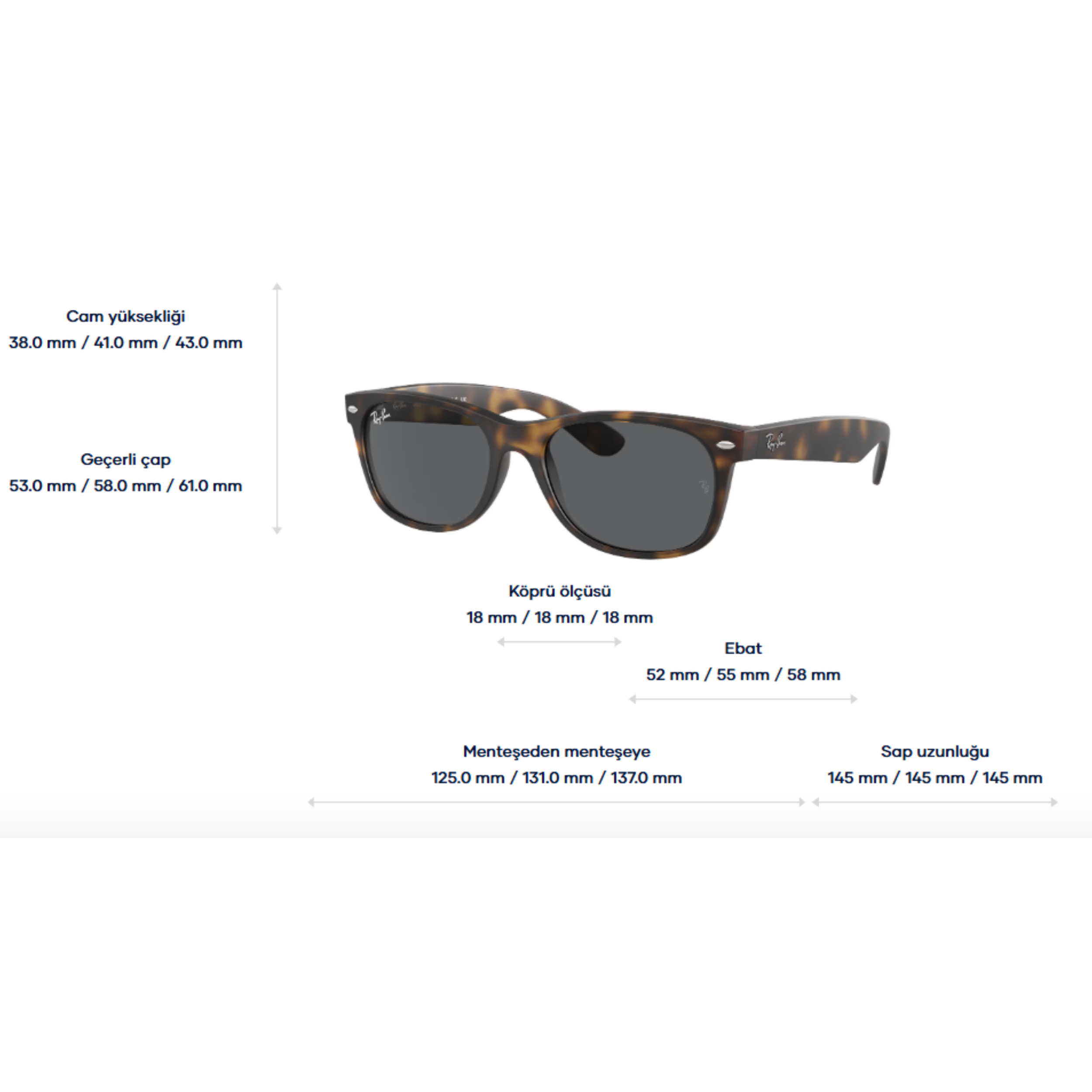 RAY-BANUnisex Güneş GözlüğüRAY-BAN 2132 865/B1 52 G