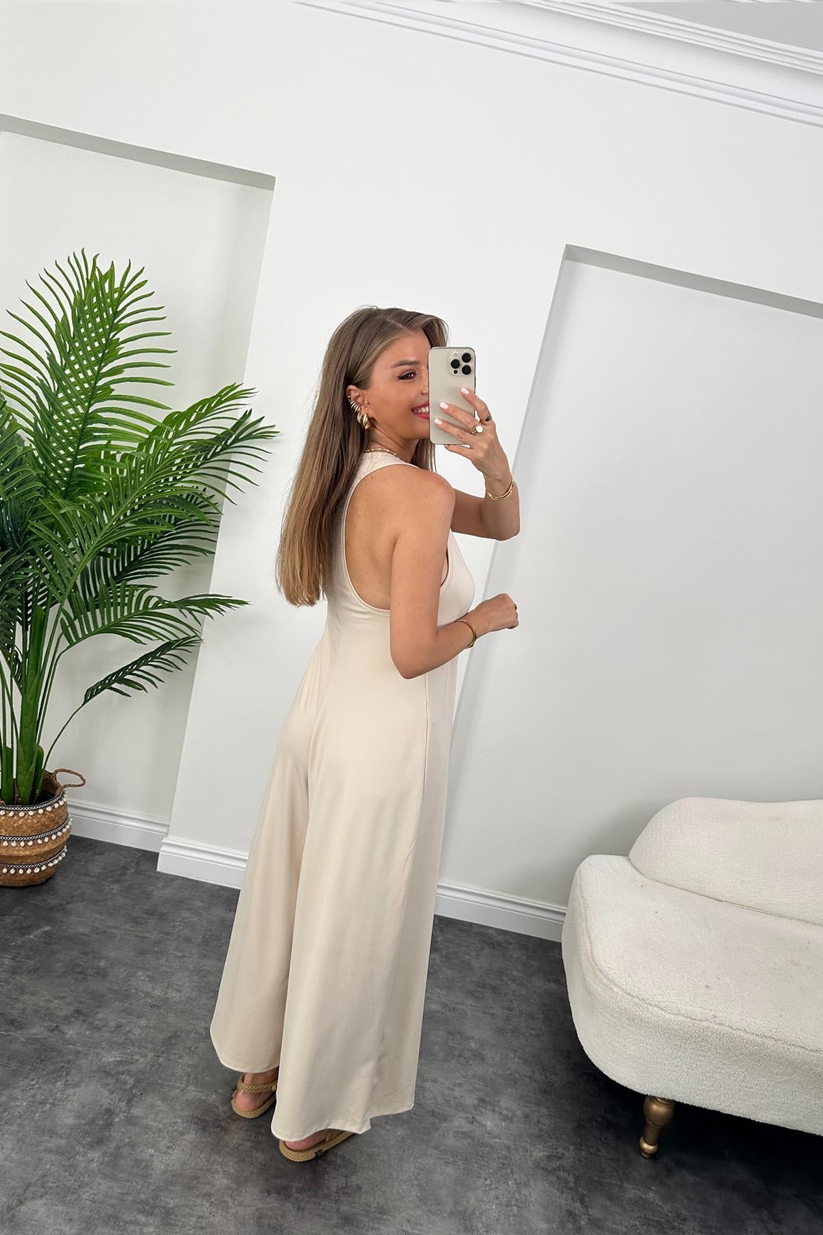 1. Sınıf Kalite Oyhso Model Halter Yaka Likralı Tulum Taş