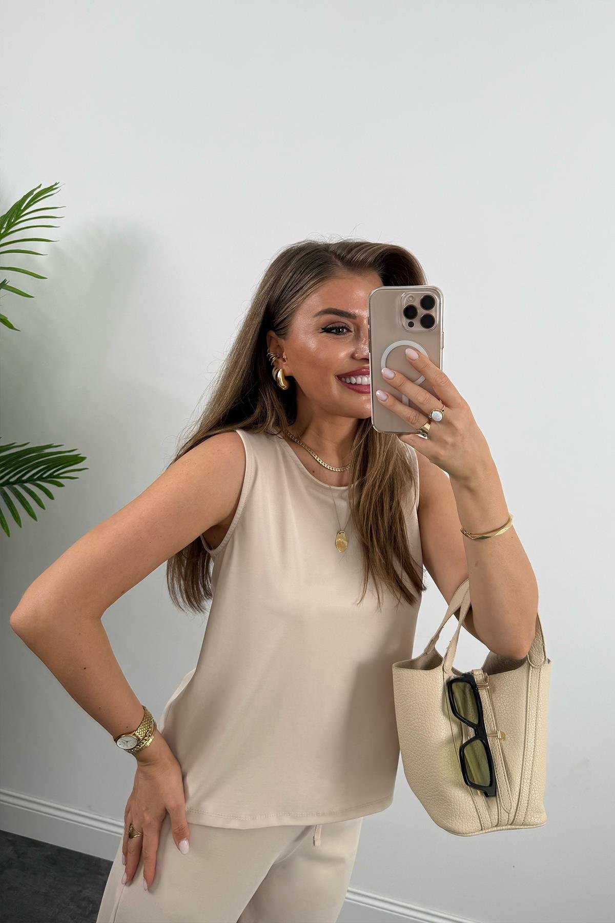 1. Sınıf Kalite Pike Modal Kumaş Pantolon Bluz Likralı Takım Taş