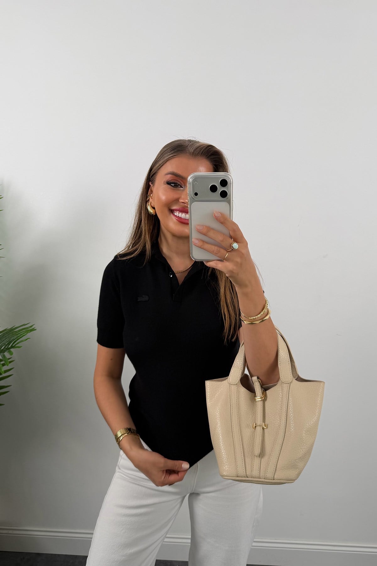 1. Sınıf Kalite Kaşmir Dokulu Polo Yaka Triko Siyah