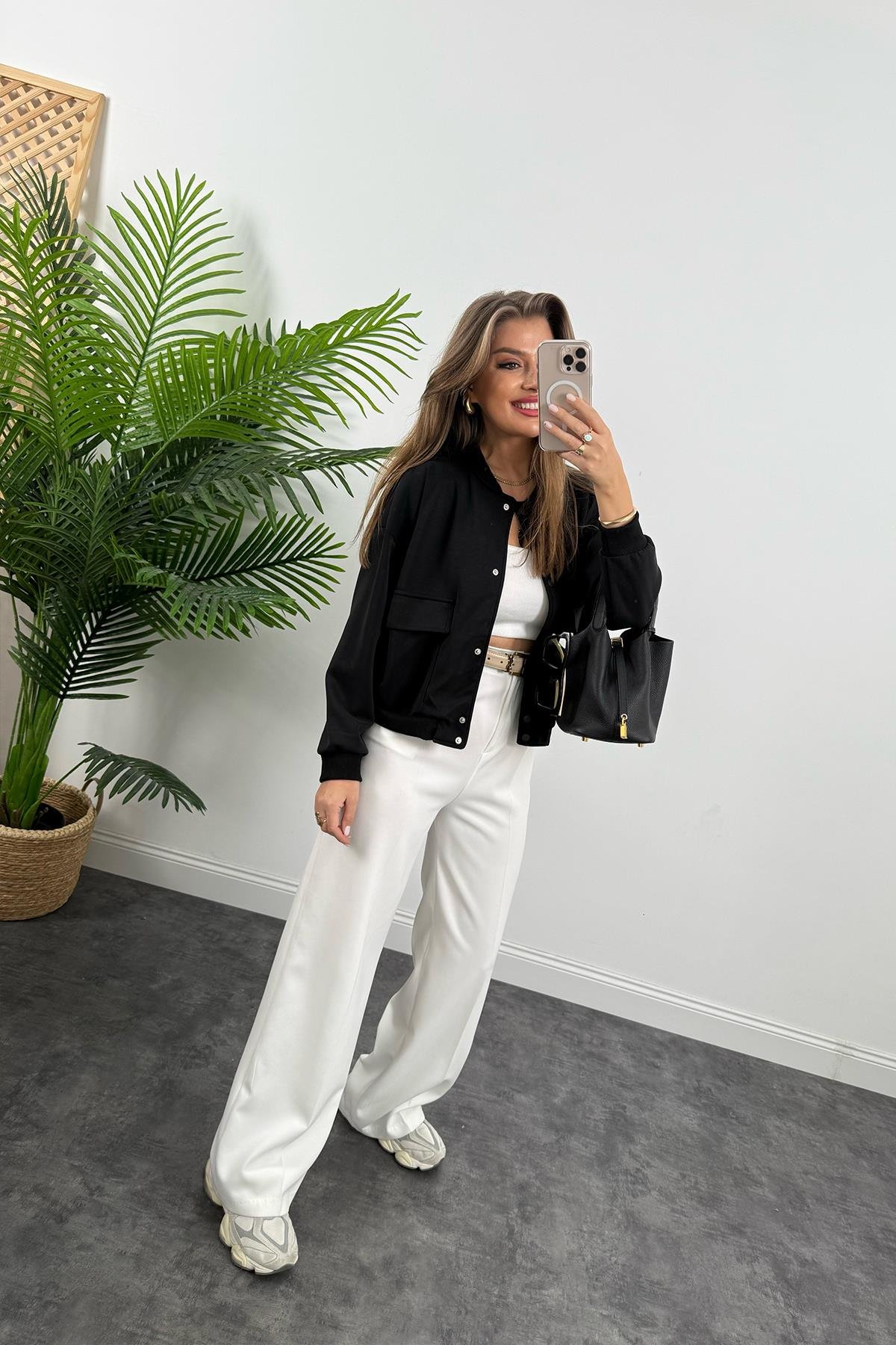 1. Sınıf Kalite Oysh Kumaş Bomber Ceket Siyah