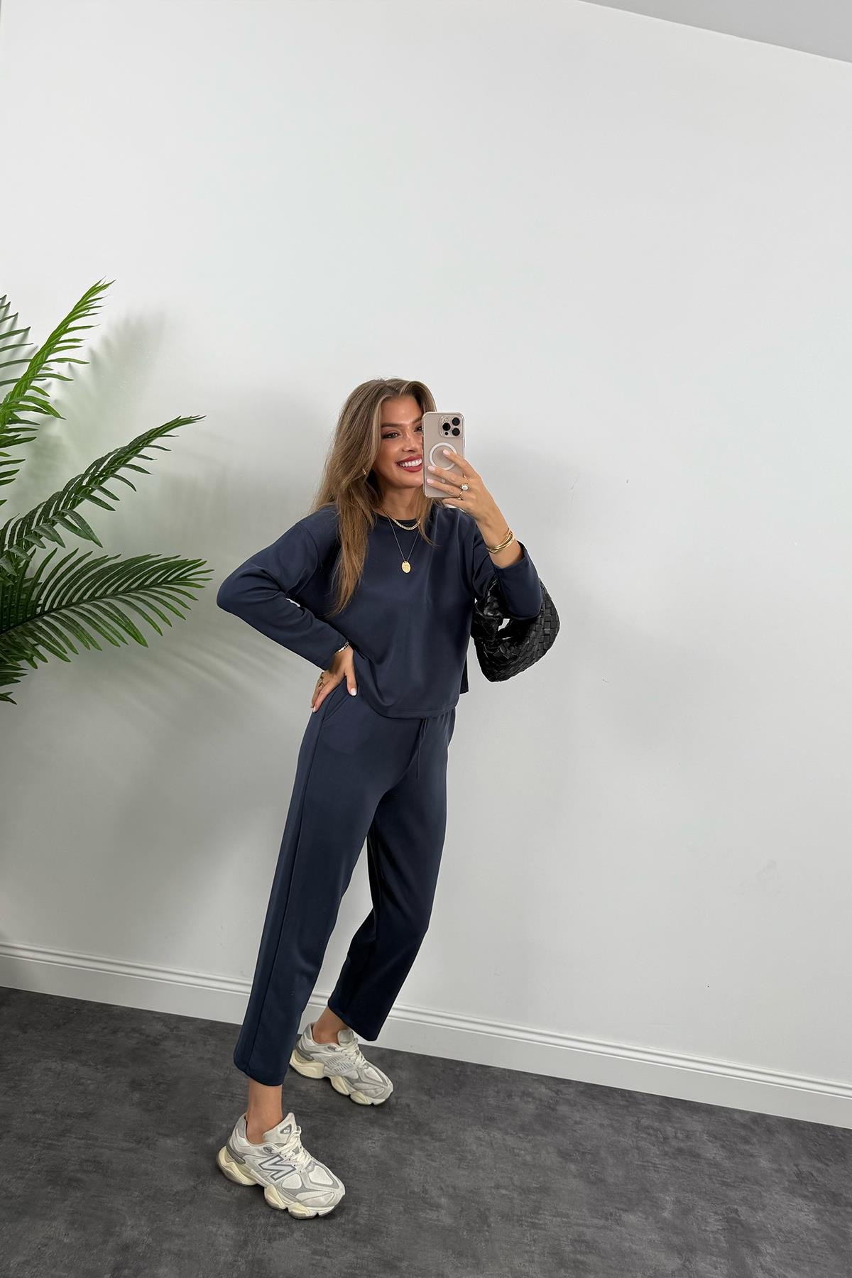 1. Sınıf Kalite İthal Oysh Kumaş Uzun Kol Basic Takım Antrasit