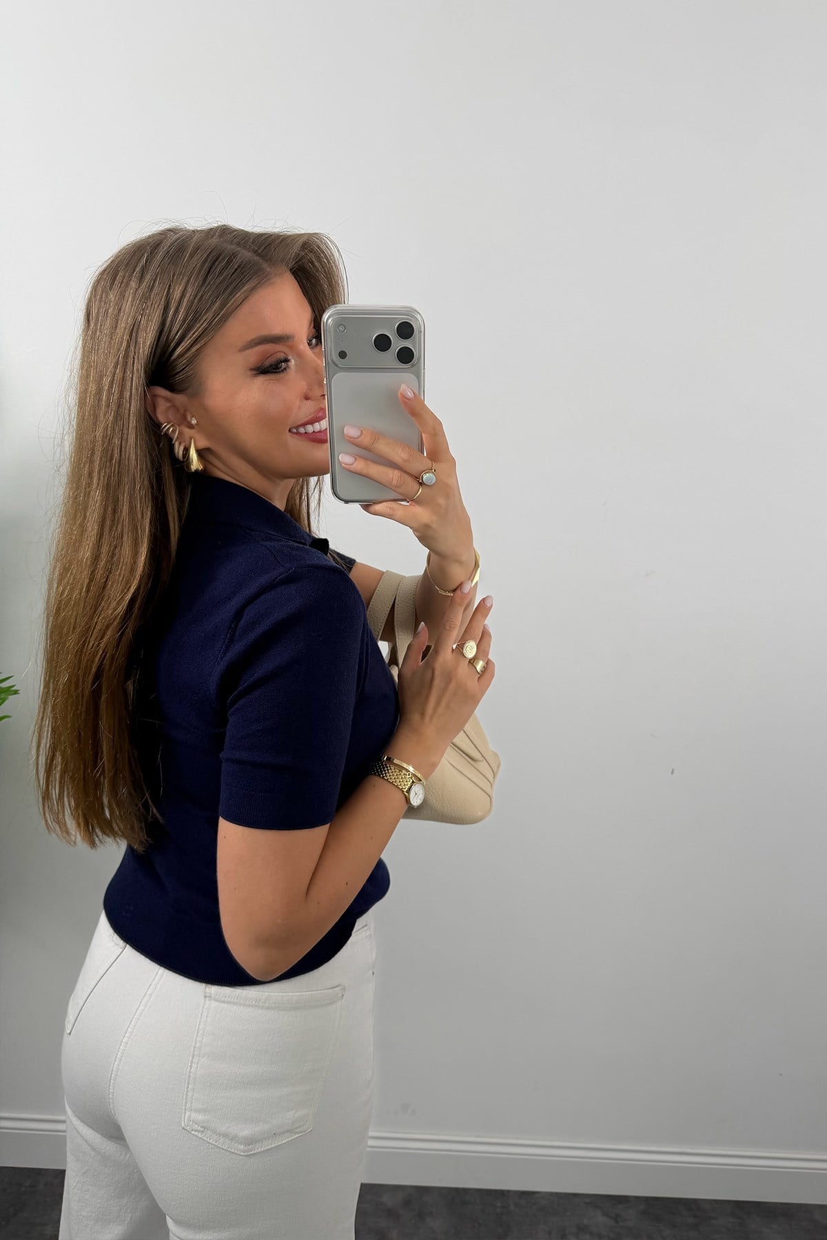 1. Sınıf Kalite Kaşmir Dokulu Polo Yaka Triko Lacivert