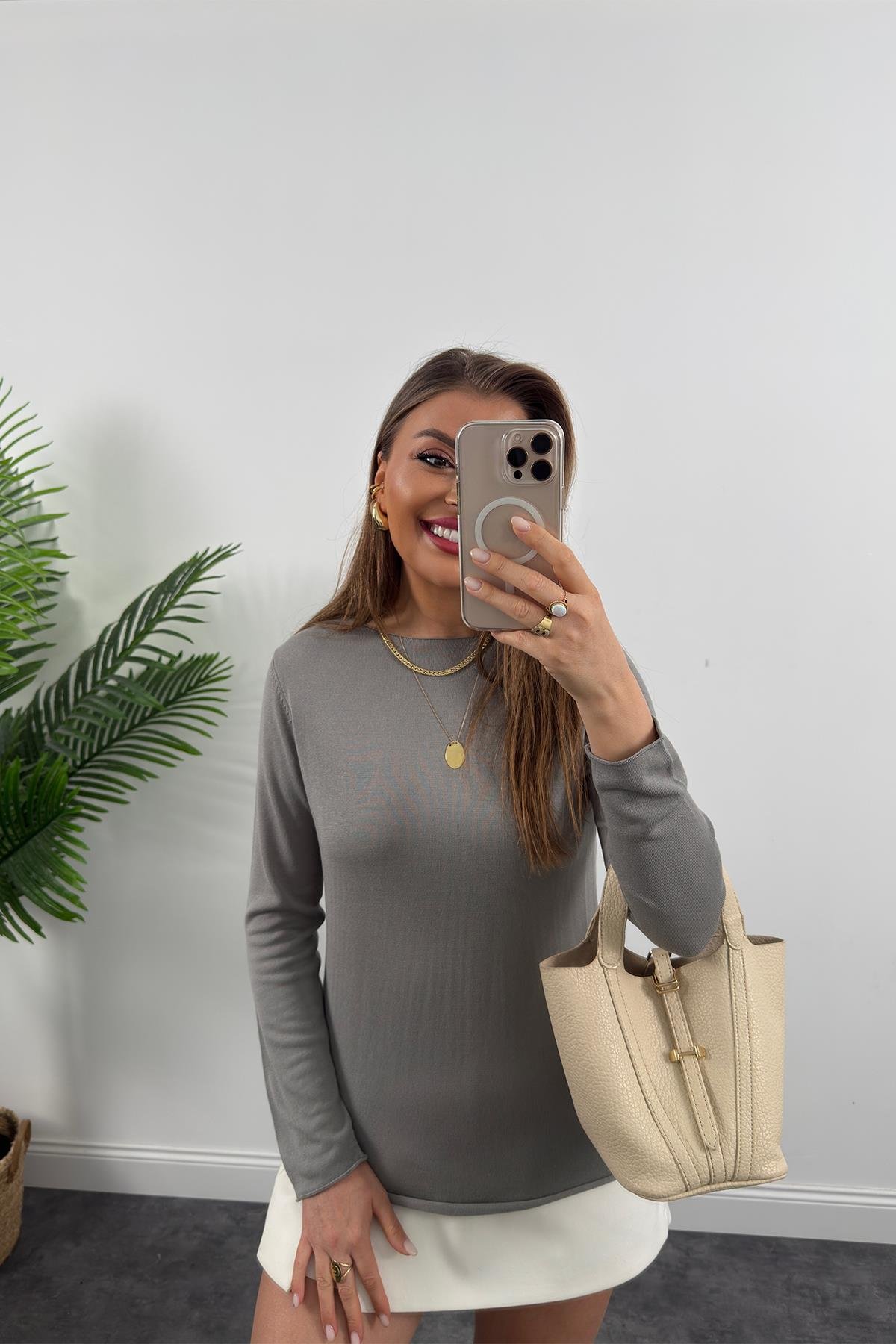 1. Sınıf Kalite Organik Kumaş Baharlık Basic Triko Tatlı Gri